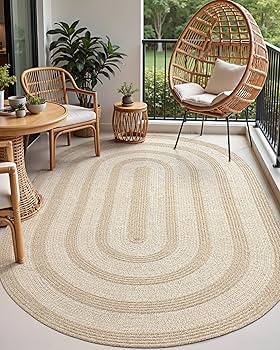 Amazon.com: DEXI Oval Jute Rug Natural Fiber 6x9, Braided Woven
